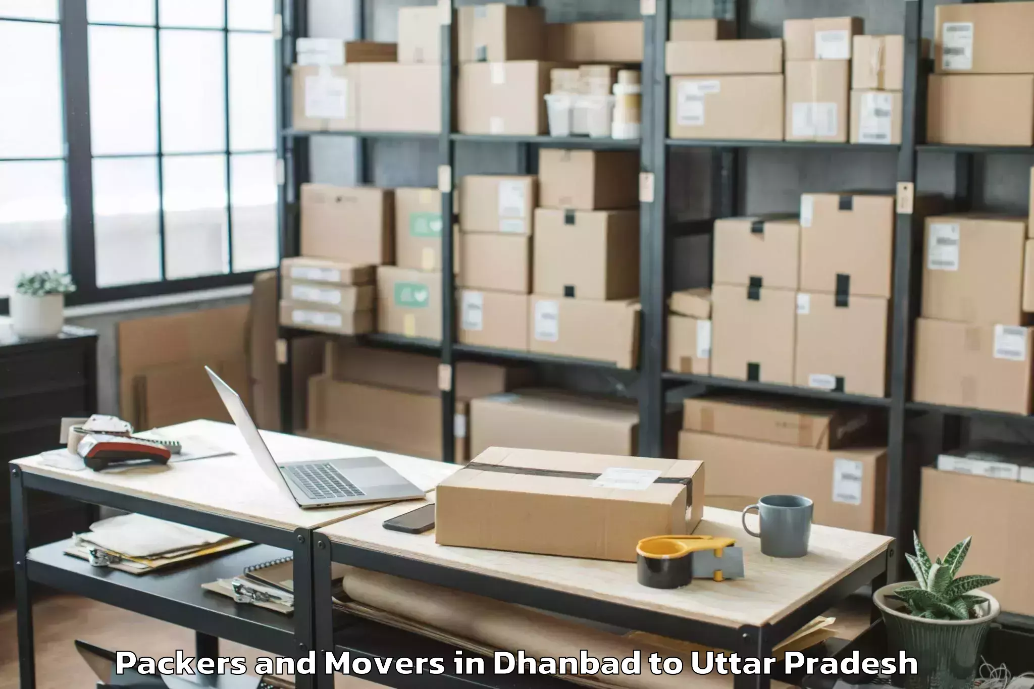 Affordable Dhanbad to Mehndawal Packers And Movers